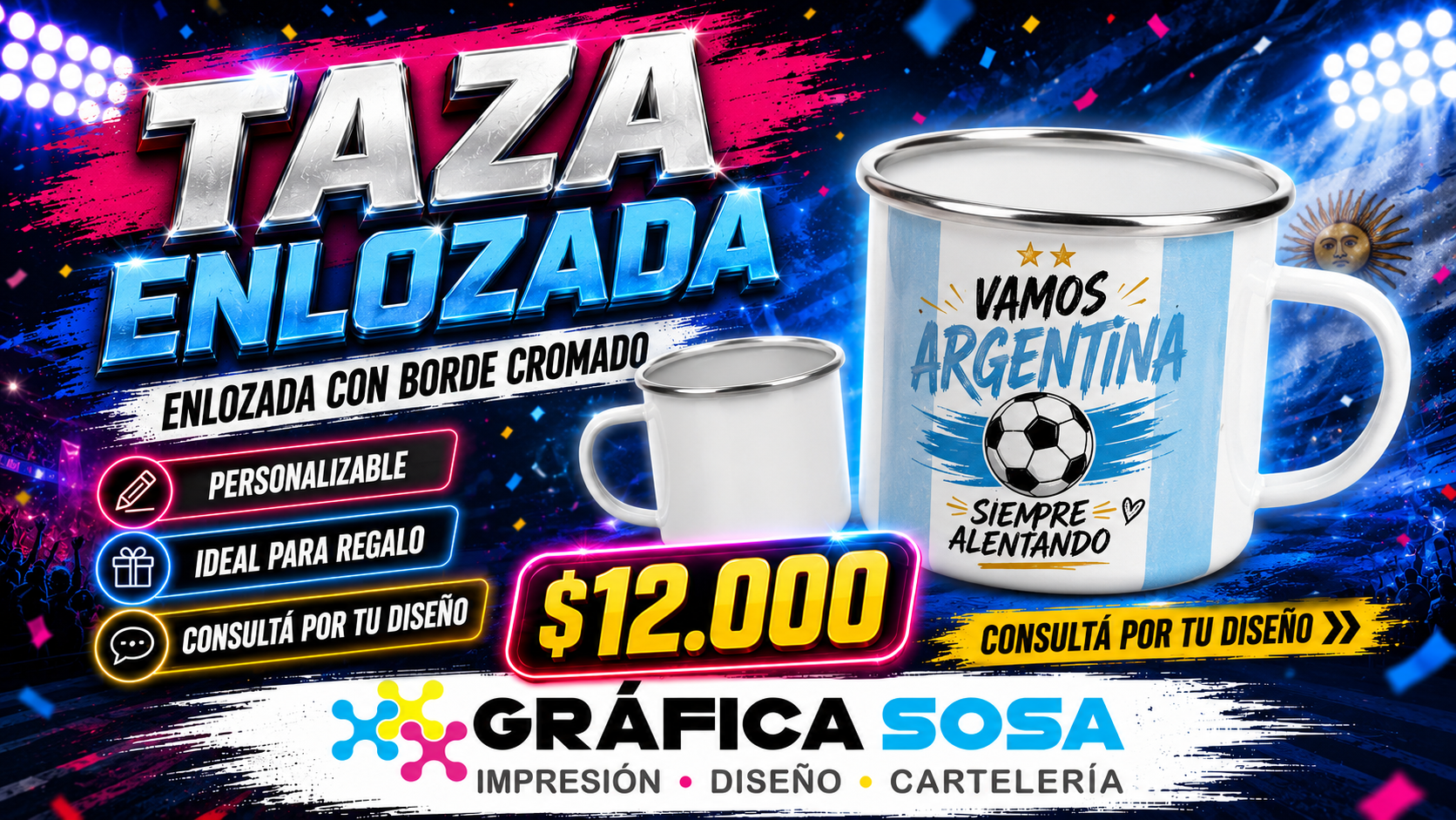 Taza Enlozada